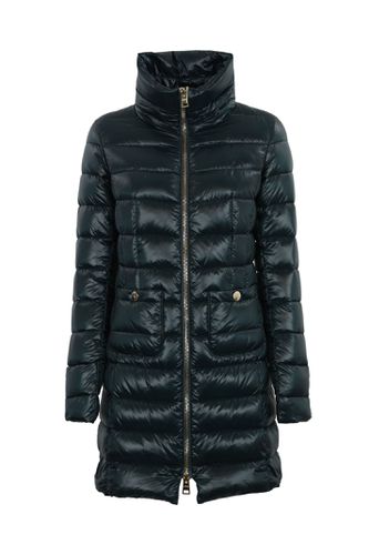 Quilted Black Midi Down Jacket - Herno - Modalova