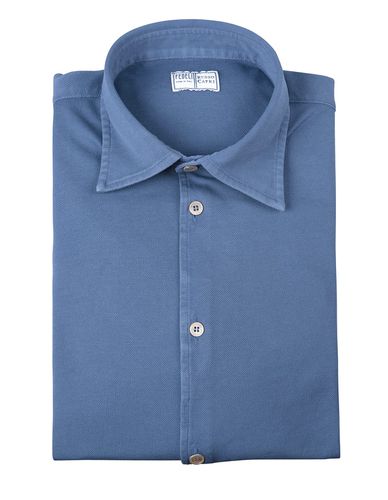 Teorema Shirt In Cerulean Cotton Piqué - Fedeli - Modalova