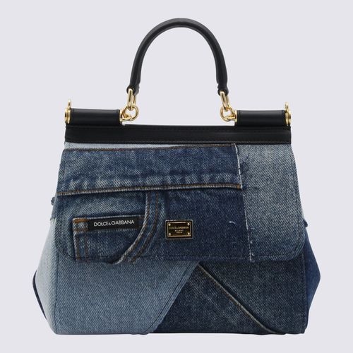 Blue Leather Sicily Handle Bag - Dolce & Gabbana - Modalova