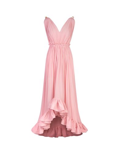 Lanvin Pink Long Dress With Ruffles - Lanvin - Modalova