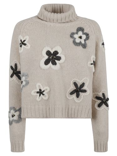 Floral Turtleneck Sweater - Bruno Manetti - Modalova