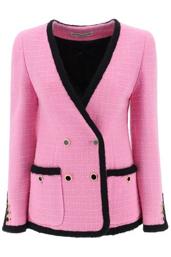 Double-breasted Boucle Tweed Jacket - Alessandra Rich - Modalova