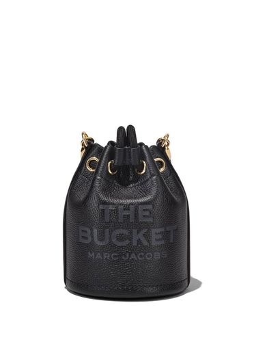 The Leather Bucket Mini Handbag With Drawstring And Front Logo In Hammered Leather Woman - Marc Jacobs - Modalova