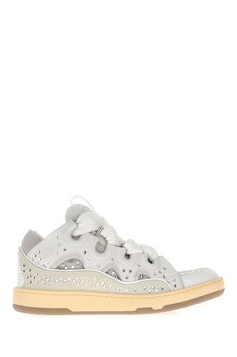 Light Grey Leather Curb Sneakers - Lanvin - Modalova