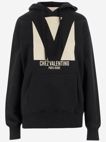 Chez Valentino Print Cotton Hoodie - Valentino Garavani - Modalova