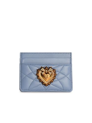 Devotion Light Blue Leather Card Holder - Dolce & Gabbana - Modalova