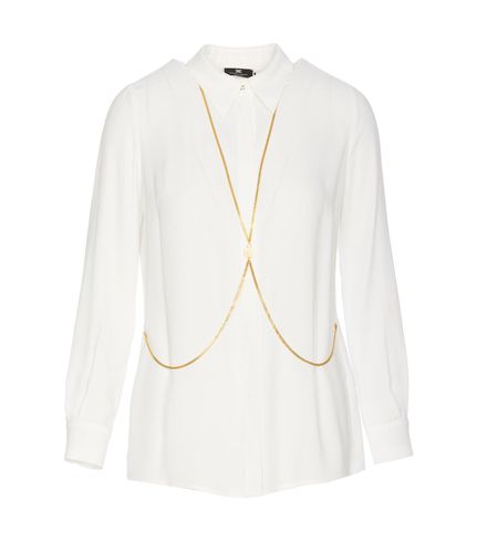 Body-chain Detail Long-sleeved Shirt - Elisabetta Franchi - Modalova