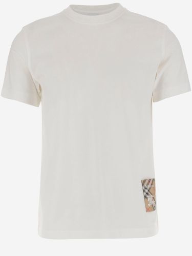 Cotton T-shirt With Check Applique - Burberry - Modalova