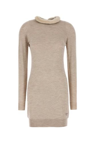 Cappuccino Wool Blend Mini Dress - Fendi - Modalova