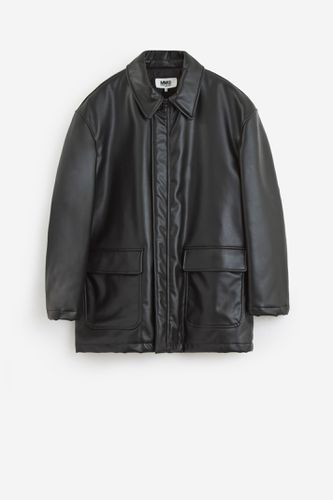 Leather Car-coat - MM6 Maison Margiela - Modalova