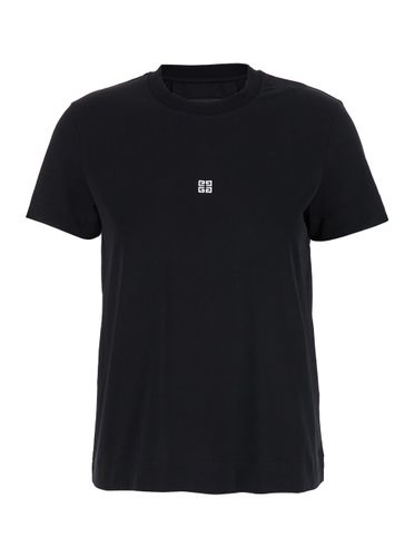 T-shirt With Contrasting 4g Embroidery In Cotton Woman - Givenchy - Modalova