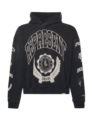 Cotton Hooded Sweatshirt With Distressed Effect - REPRESENT - Modalova