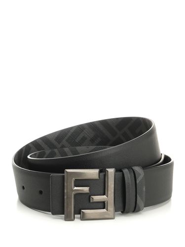 Reversible Belt With Thin Squared Ff Buckle - Fendi - Modalova