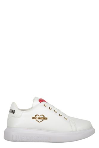 Logo Detail Leather Sneakers - Love Moschino - Modalova