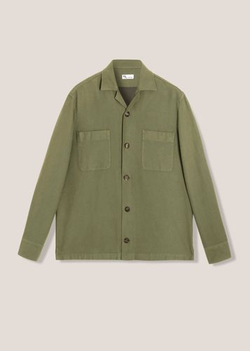 Aabba Green Cotton Overshirt - doppiaa - Modalova