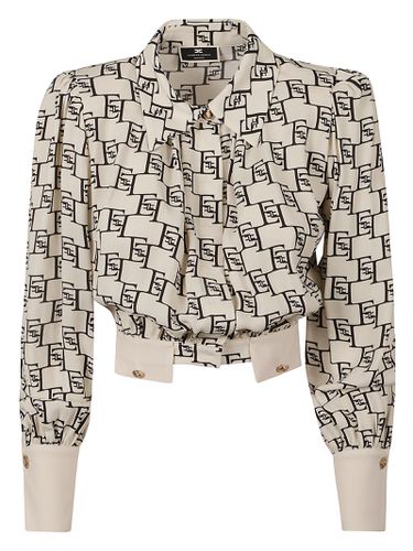 Logo Monogram Cropped Shirt - Elisabetta Franchi - Modalova