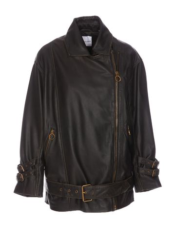 Pinko Vintage Effect Leather Jacket - Pinko - Modalova