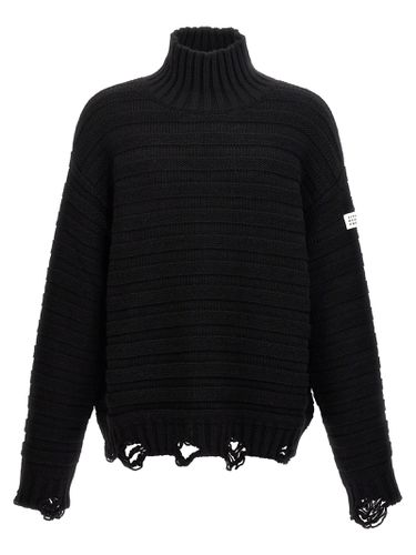 Destroyed Ribbed Sweater - MM6 Maison Margiela - Modalova