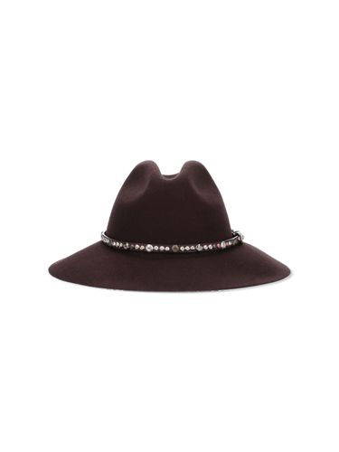 Golden Fedora Hat Felt With Studded Leather Belt - Golden Goose - Modalova