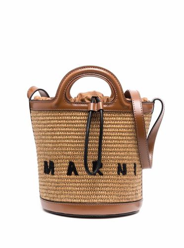 Brown Mini Bucket Tropicalia Bag In Raffia Woman - Marni - Modalova