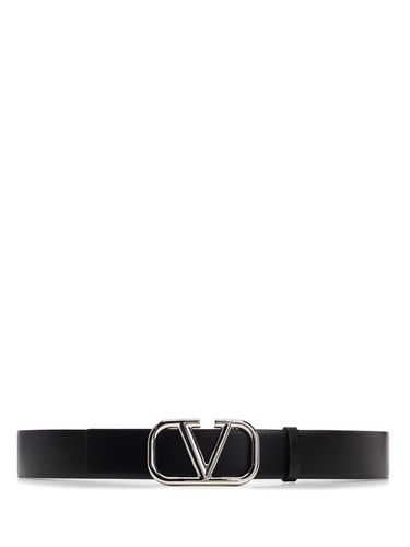 Black Leather go Logo Belt - Valentino Garavani - Modalova