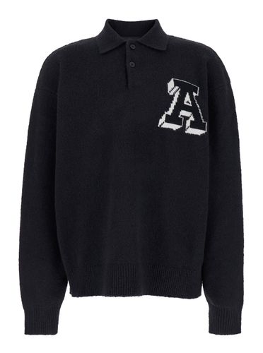 Long Sleeve Polo Sweater With A Jacquard In Cotton Blend Man - Axel Arigato - Modalova