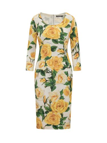 Dolce & Gabbana Roses Yellow Dress - Dolce & Gabbana - Modalova