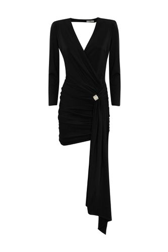 Jersey Dress With Draping - Elisabetta Franchi - Modalova