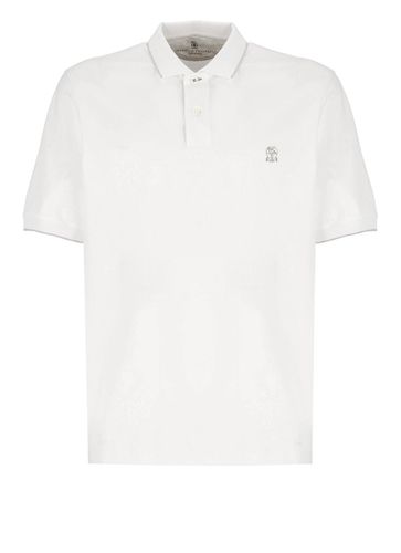 Logo-embroidered Short-sleeved Polo Shirt - Brunello Cucinelli - Modalova