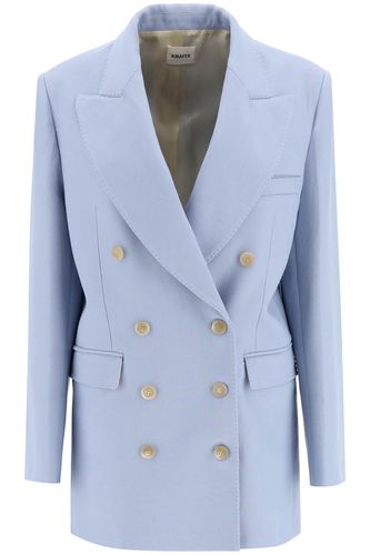Light Blue Wool Blend Balton Blazer Jacket - Khaite - Modalova