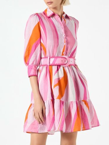 Shape Wave Print Linen Short Dress Daisy - MC2 Saint Barth - Modalova