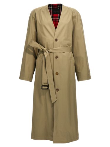 Check Lining Oversize Trench Coat - Balenciaga - Modalova