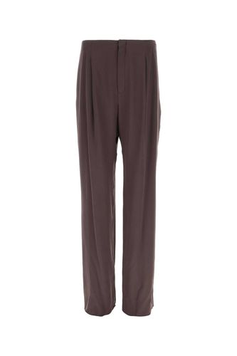 Brown Crepe Wide-leg Pant - Saint Laurent - Modalova