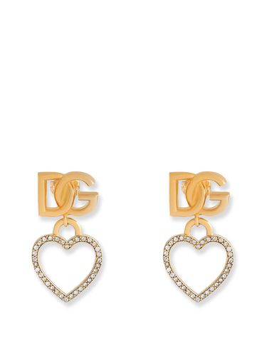 Meatl Earrings With Rhinestones - Dolce & Gabbana - Modalova
