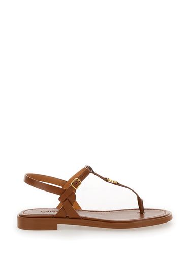 Marcie Brown Flat Thongs Sandals In Leather Woman - Chloé - Modalova