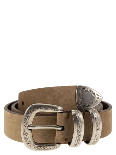 Reverse Calfskin Belt With Machined Buckle And Toecap - Brunello Cucinelli - Modalova