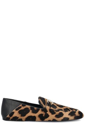 Leopard Printed Slip-on Flat Shoes - Ferragamo - Modalova