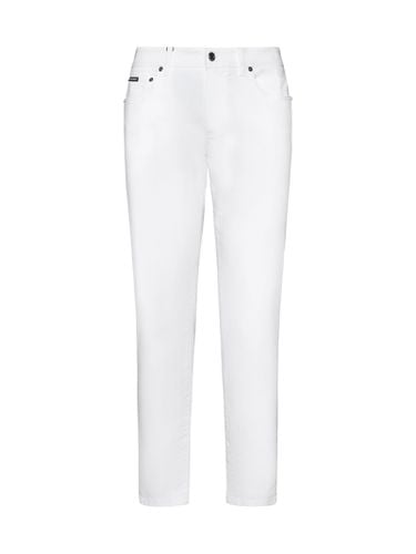 Slim-fit Jeans With Logo Plaque - Dolce & Gabbana - Modalova