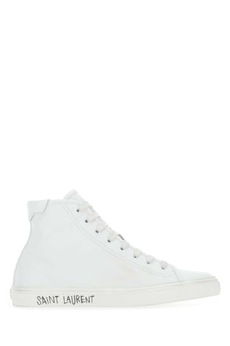 White Leather Malibu Sneakers - Saint Laurent - Modalova