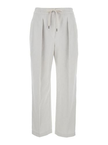 Relaxed Pants With Drawstring In Cotton And Linen Woman - Brunello Cucinelli - Modalova