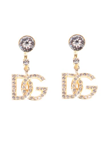 Dg Logo Earrings With Rhinestones - Dolce & Gabbana - Modalova