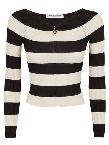 Boat Neck Striped Jumper - Philosophy di Lorenzo Serafini - Modalova