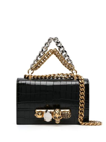 Black Jeweled Satchel Mini Bag With Chain - Alexander McQueen - Modalova