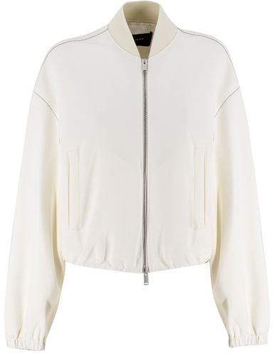 Stretch Wool Cropped Bomber - Fabiana Filippi - Modalova