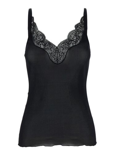 Top With Lace Detail On The Neck In Jersey Woman - Saint Laurent - Modalova