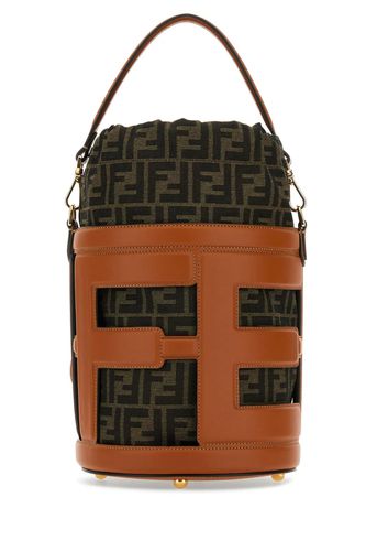 Embroidered Leather And Jacquard Step Out Bucket Bag - Fendi - Modalova