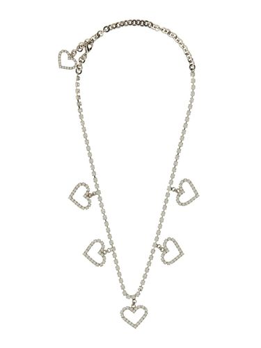 Crystal Necklace With Heart Pendants - Alessandra Rich - Modalova