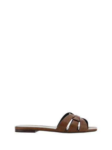 Tribute Lizard Embossed Sandal - Saint Laurent - Modalova