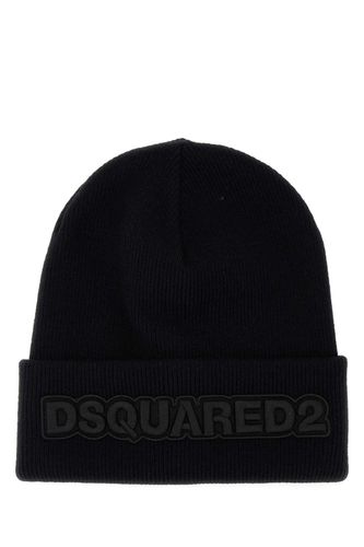 Dsquared2 Black Wool Beanie Hat - Dsquared2 - Modalova