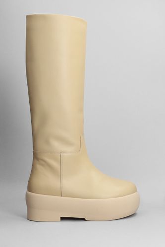 Gia 16 Low Heels Boots In Beige Leather - GIA BORGHINI - Modalova